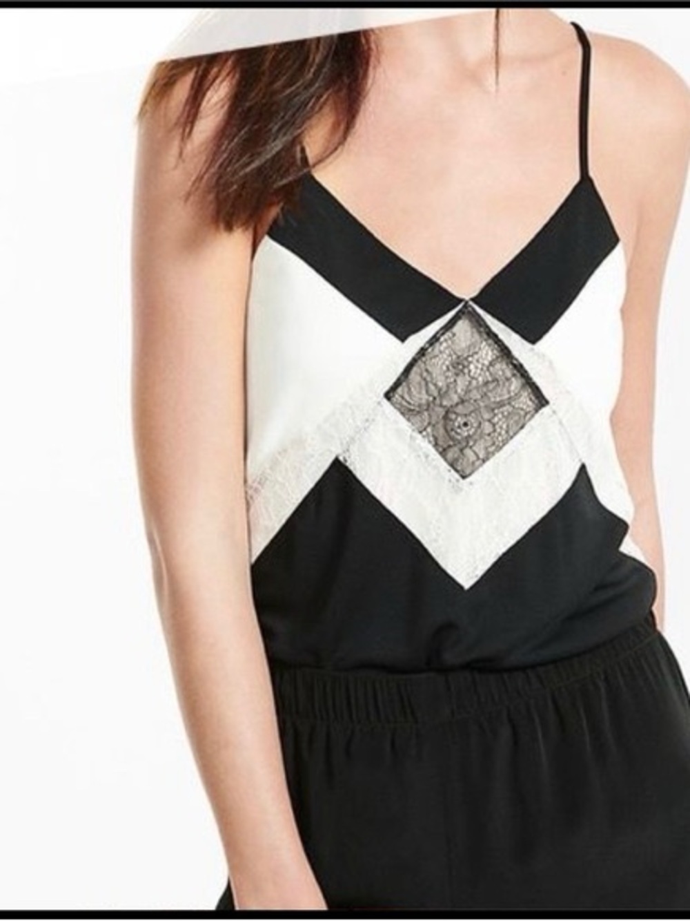 Y2K Express Black and Cream Tank Top